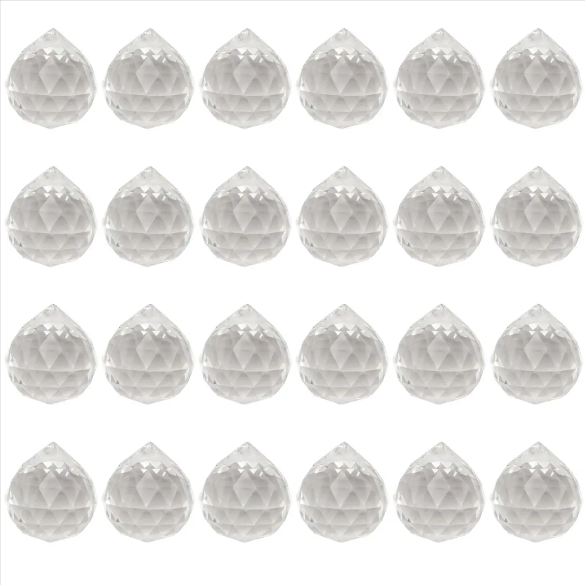 AT16 24 Pcs Crystal Balls Prism Rainbow Pendants Maker Hanging Crystals Prisms for Window Home Office Garden Decoration 20mm