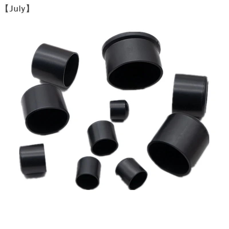 Embouts de tuyaux ronds en acier, PVC noir, antidérapants, pieds de Table et de chaise, protection de sol, couverture de pieds de meubles