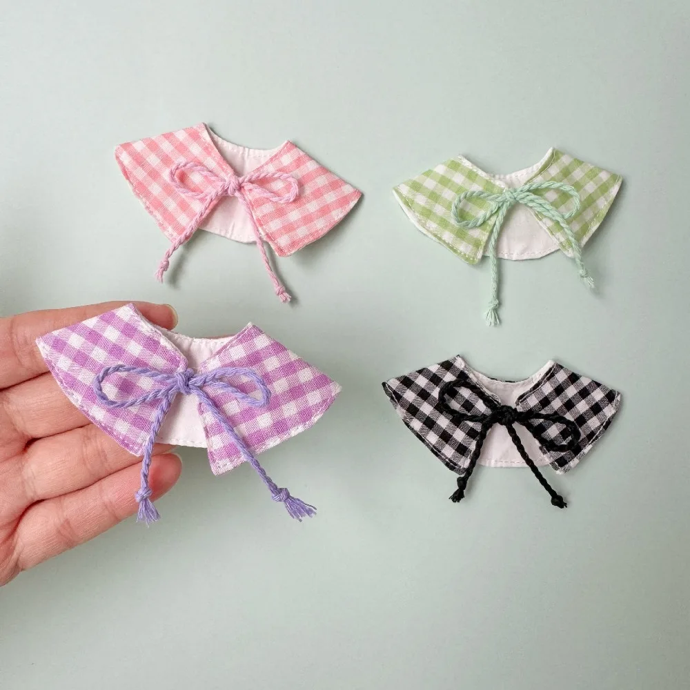 10~15cm Doll Clothes Checkered Cotton Stuffed Doll Checkered Cloak Macaron Outfit 15cm Cotton Doll Clothes for 10~15cm Doll