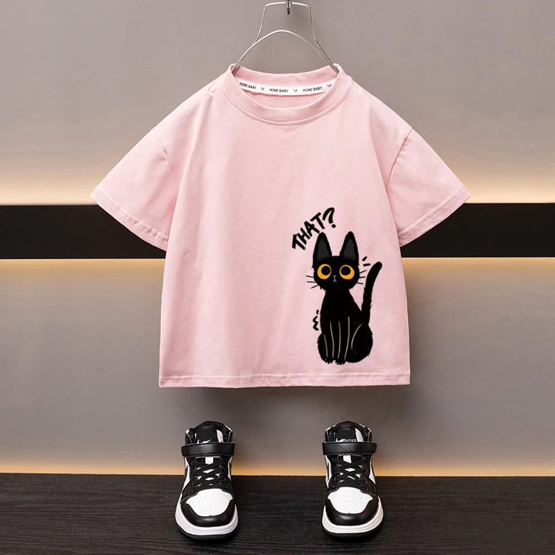 Summer Kids T-shirts Boys Girls 100% Cotton Tees Trendy Graphic T-shirts Children Breathable Sweat Wicking Sports Top New