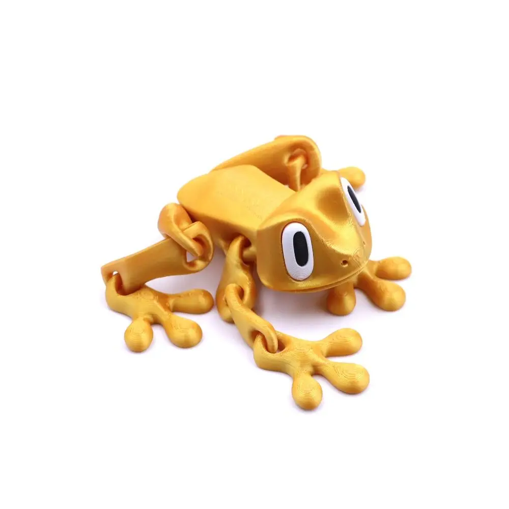 Movable Joints 3D Printed Frog Model Realistic Cartoon Frog Sculpture Magnetic Handicraft 3D Printed Frog Toy Birthday Gift