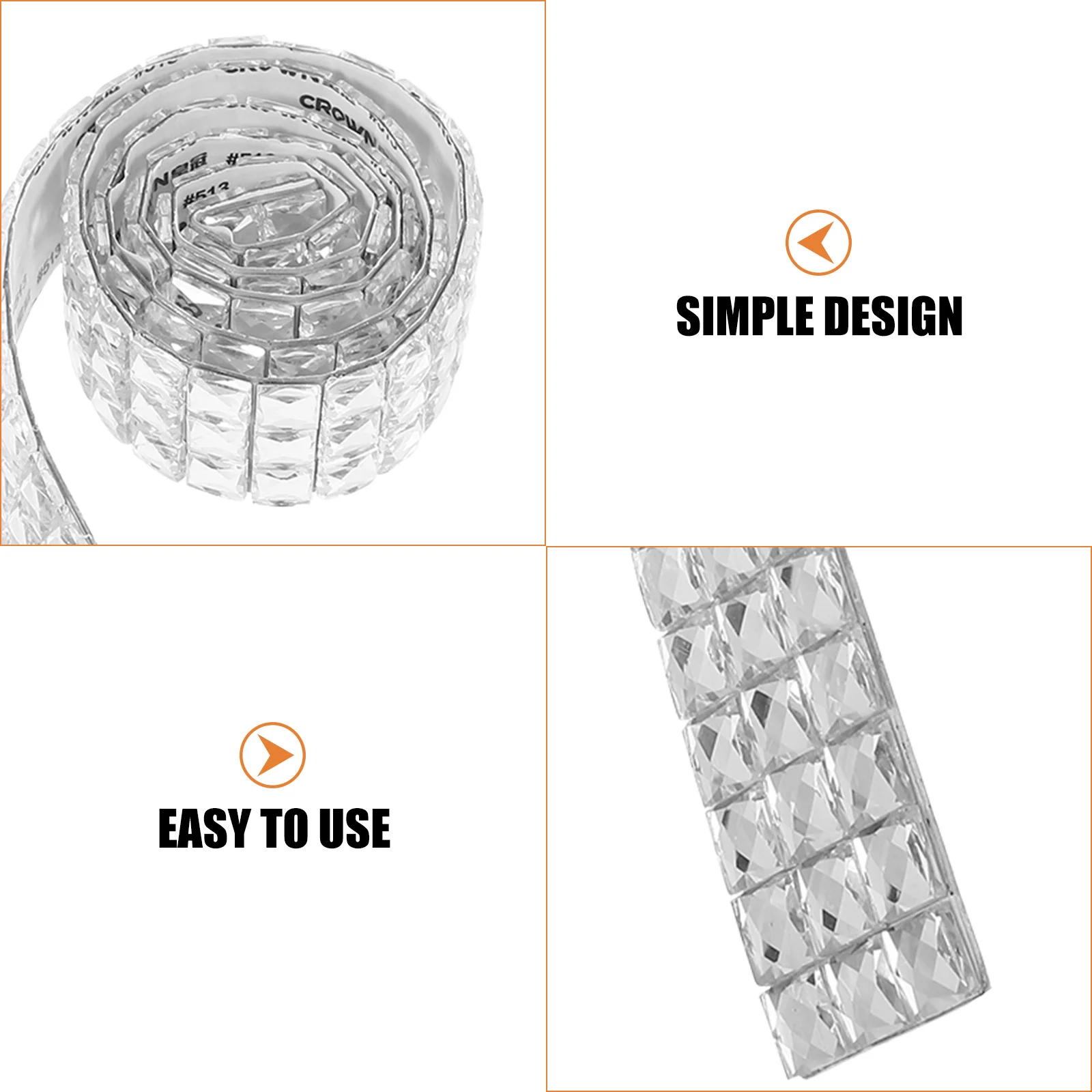 

1 Roll Fiberglass Self-Adhesive Rhinestone Tile Sticker Decorative Wall Mosaic DIY Craft Decals Kitchen Wear Resistant Durable