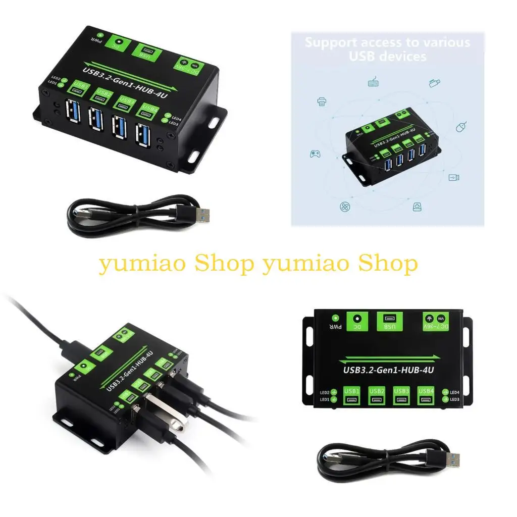 

587B Fast Speed 4 Port USB 3.2 Gen1 Hub With 7 36V Power Interfaces For Stable Device Charging