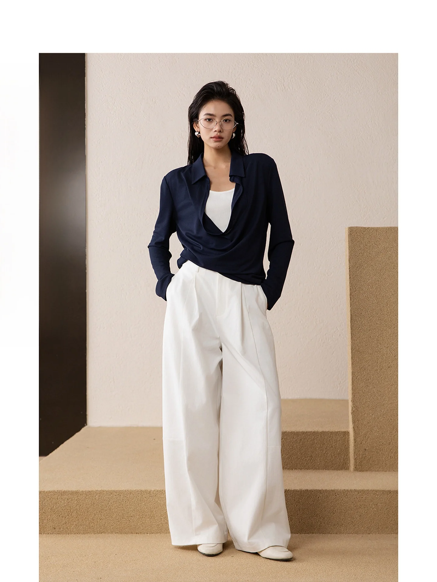 

Loose Fit Women's Golf irt U-Ne Long Sve Spring Casual Cotton Faionable Top Quali Material Comfortable Lightweight