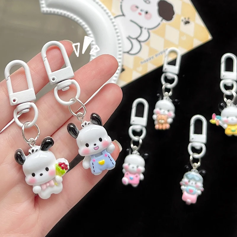 Kawaii Sanrio Pochacco Key Chain Anime Keychain Cartoon Resin Doll Key Holder Cute Jewelry Gift For Girls