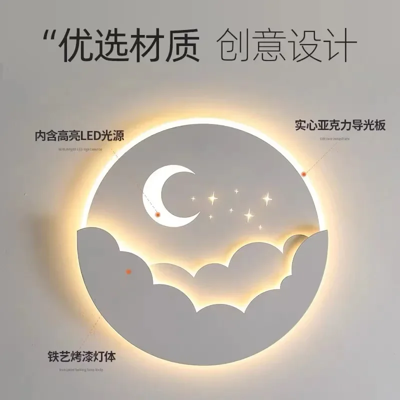 Imagem -03 - Led Cloud And Stars Moon Lamp For Bedroom Quarto de Criança Kids Creative tv Background Wall Light Indoor Stairway Corredor