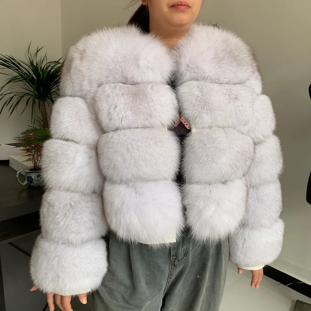 2024 new real Fox fur coat high-grade large panel Genuine Fox fur jacket 100% real fur women's winter warm fur coat