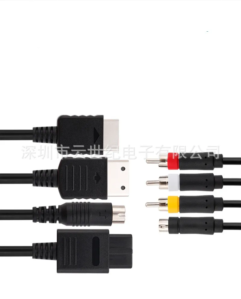 كابل صوت فيديو AV-S RCA متعدد الوظائف لوحدة تحكم ألعاب Sega Saturn SSDC PS1 PS2 SNES N64 NGC SFC