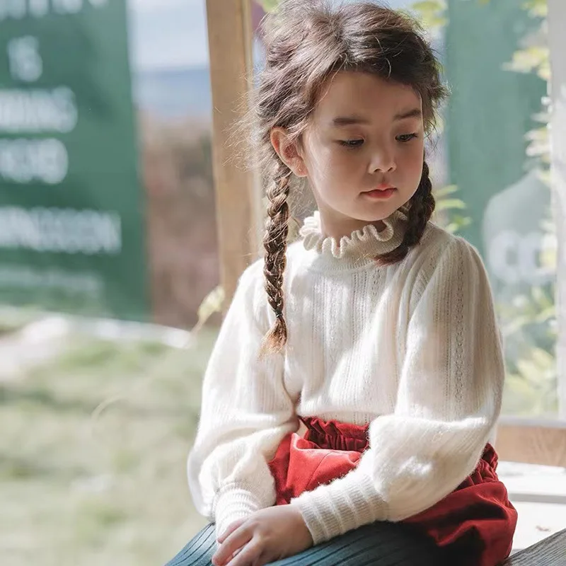 2-8years Winter New French Children Wool Sweater Baby Turtleneck  Kids Clothes Girls  Girls Sweater Winter Baby Girl Clothes image 3