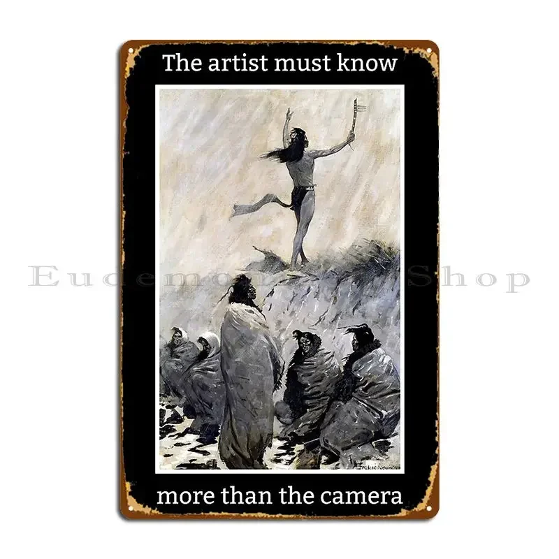 Frederick Remington The Fire Eater Metal Plaque Living Room Funny Garage Painting Design Tin Sign Poster