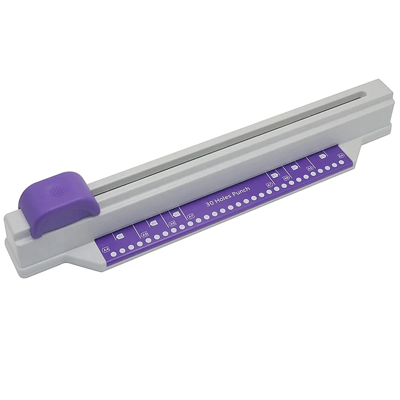 ●30 Holes Puncher Sliding Light Duty Paper Punch 30 Holes A4 B5 A5 A7 B7 A6 B6 Capacity 5 Sheets Hole Punch Paper Punch-A57M