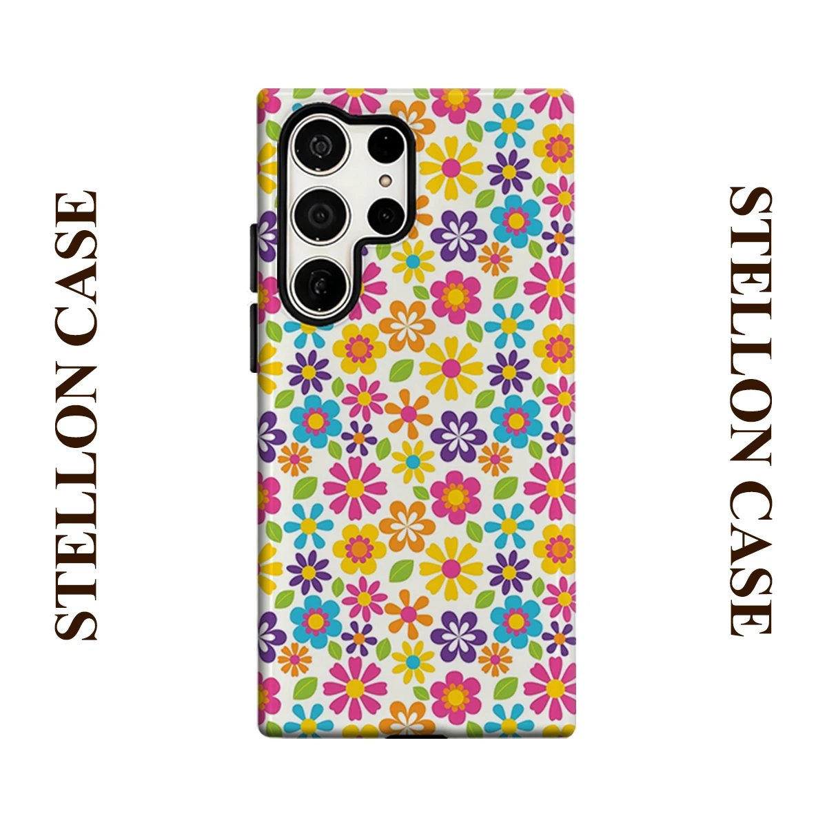 Bright Mixed Daisy Phone Case for Samsung Galaxy S26 S25 Ultra S24 S23 Ultra Plus Glossy Double-layer Back Cover