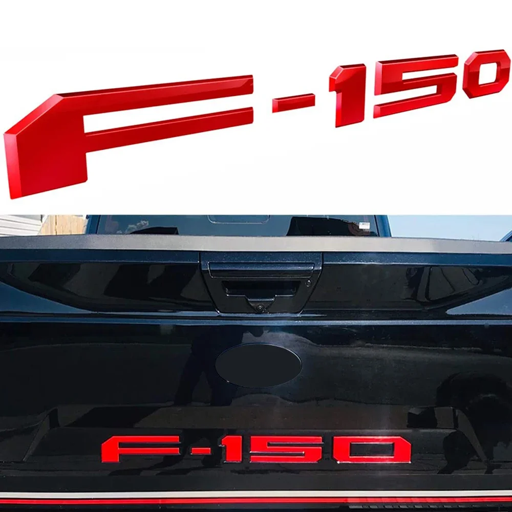 F-150 Letters Nameplate Built Badge Sticker 3D For Ford F150 Rear Tailgate Trunk Logo Decals Red Black Trim  Auto Accessories