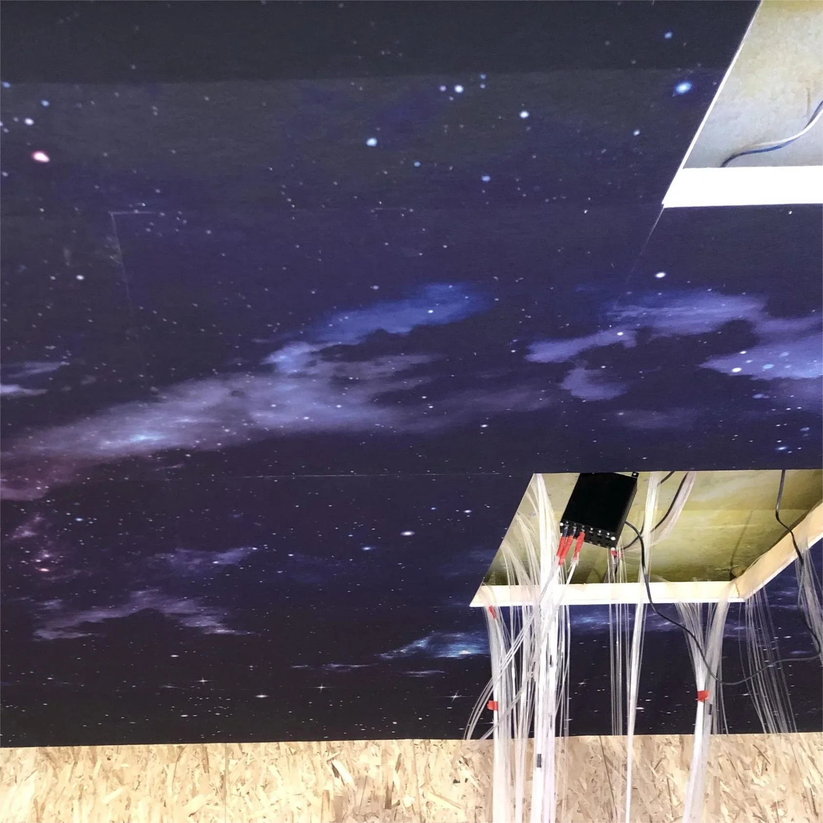 Top Rated 2026 Lightweight LED Fiber Optic Acoustic Ceiling Board, 9mm RGB CCT 3000K Selectable LED Ceiling Panel