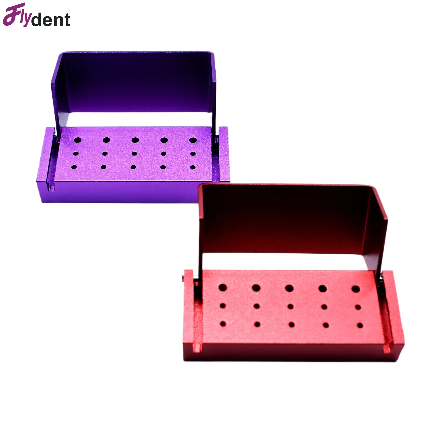 Dental 15 Holes High and Low Speed Handpiece Bur Holder Aluminium Drills Block Disinfection Box