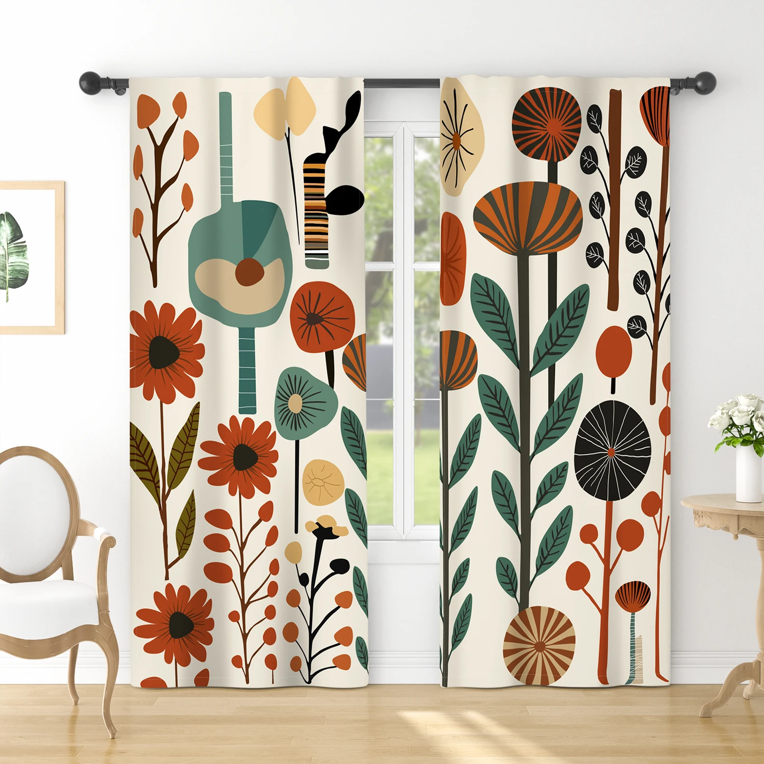 2 قطعة الستائر الأوروبية الحديثة الهندسية الحديثة الحد الأدنى الستائر لغرفة النوم وغرفة المعيشة ضوء تصفية نافذة الستائر ديسمبر #1