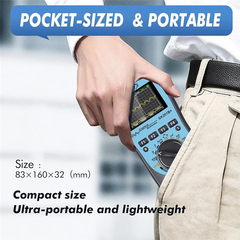 

A58Z Oscilloscope Multimeter 1Mhz Bandwidth, 2.5Msps Sampling 4000 Count DMM, Measure Voltage, Current, Capacitance