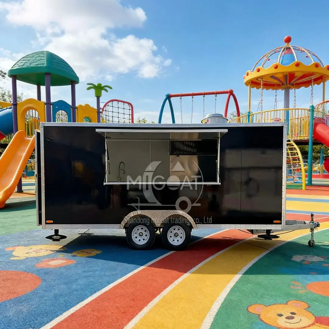 

Commercial Towable Mobile Food Trailer Multi-functional Outdoor Kitchen Cart with Stainless Steel Equipment for Catering