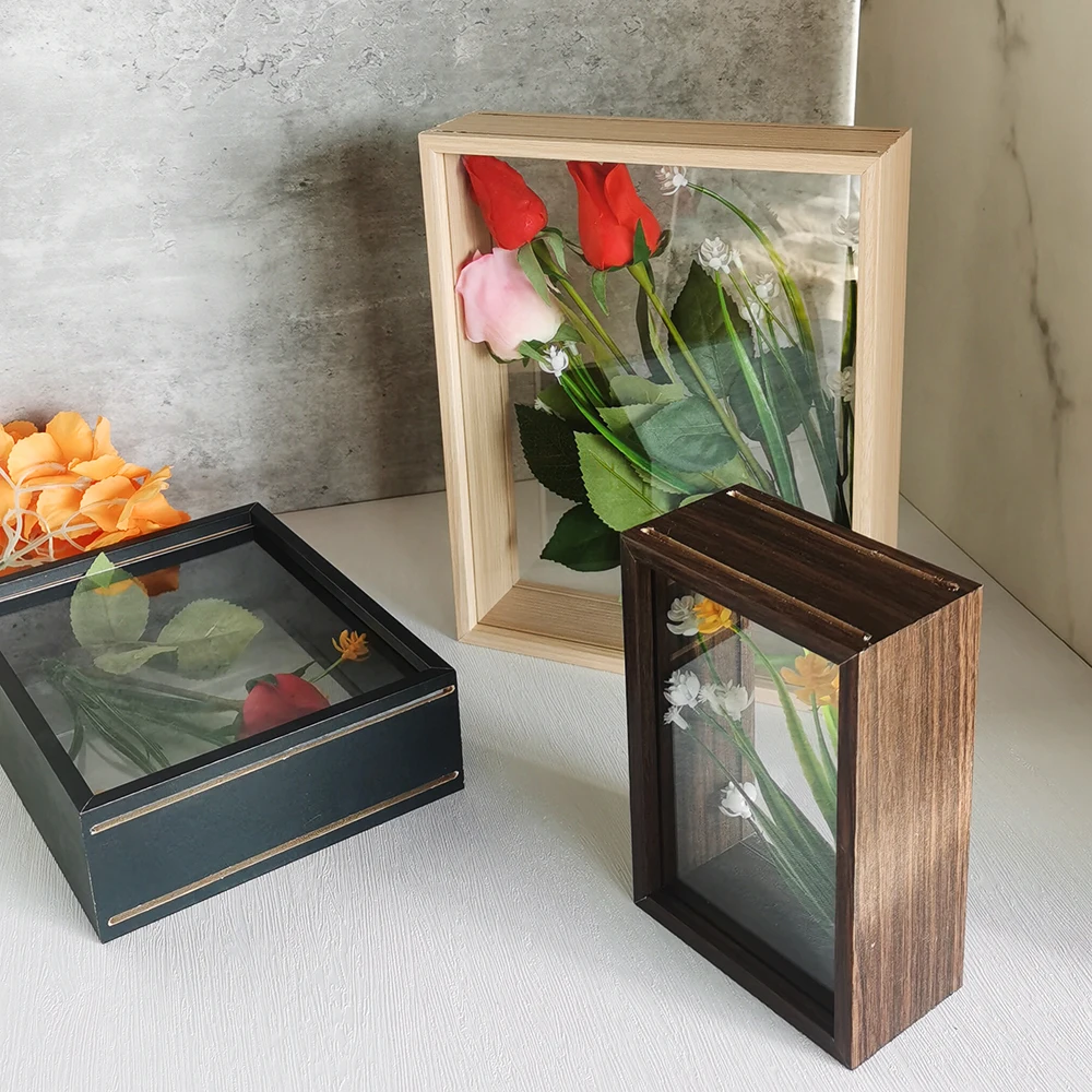 4cm Deep Stereo Display  Photo Frame Shadow Box Frames Bouquet Display Flower Case For Crafts Memorabilia Memory Picture Frame