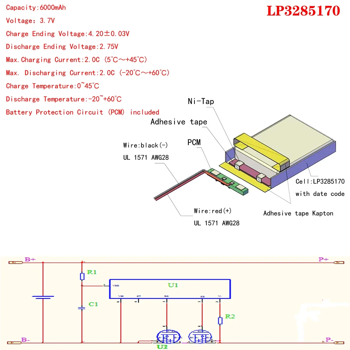 3285170 3.7V 6000mAh Liter energy battery Polymer Lithium ion Battery For Tablet PC 7 inch 8 inch 9inch Accumulator