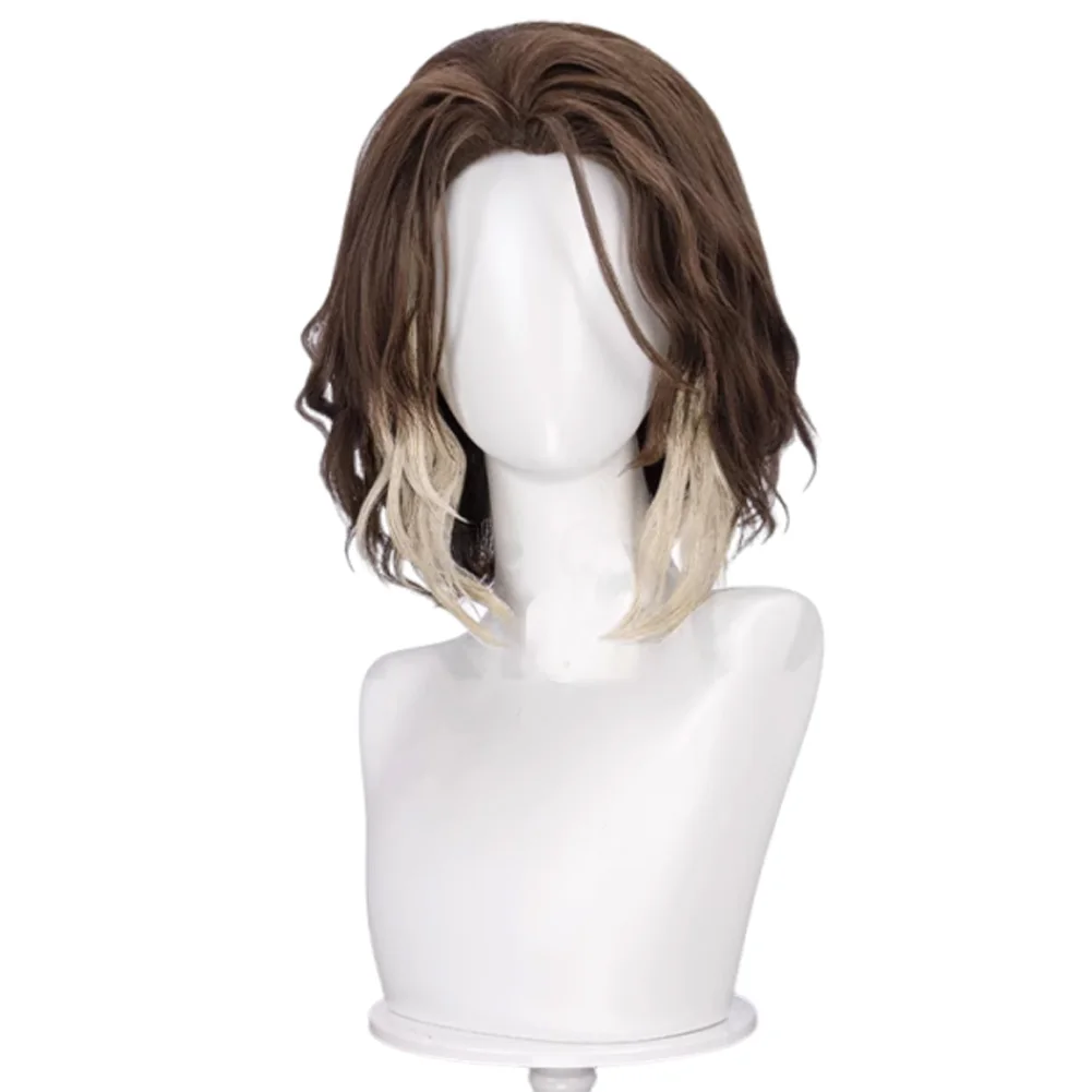 Arcane Viktor Perucas Cosplay Acessórios 2024 Jogo LoL Disfarce Homens Masculino Marrom Encaracolado Perucas Curtas Ternos de Festa de Halloween