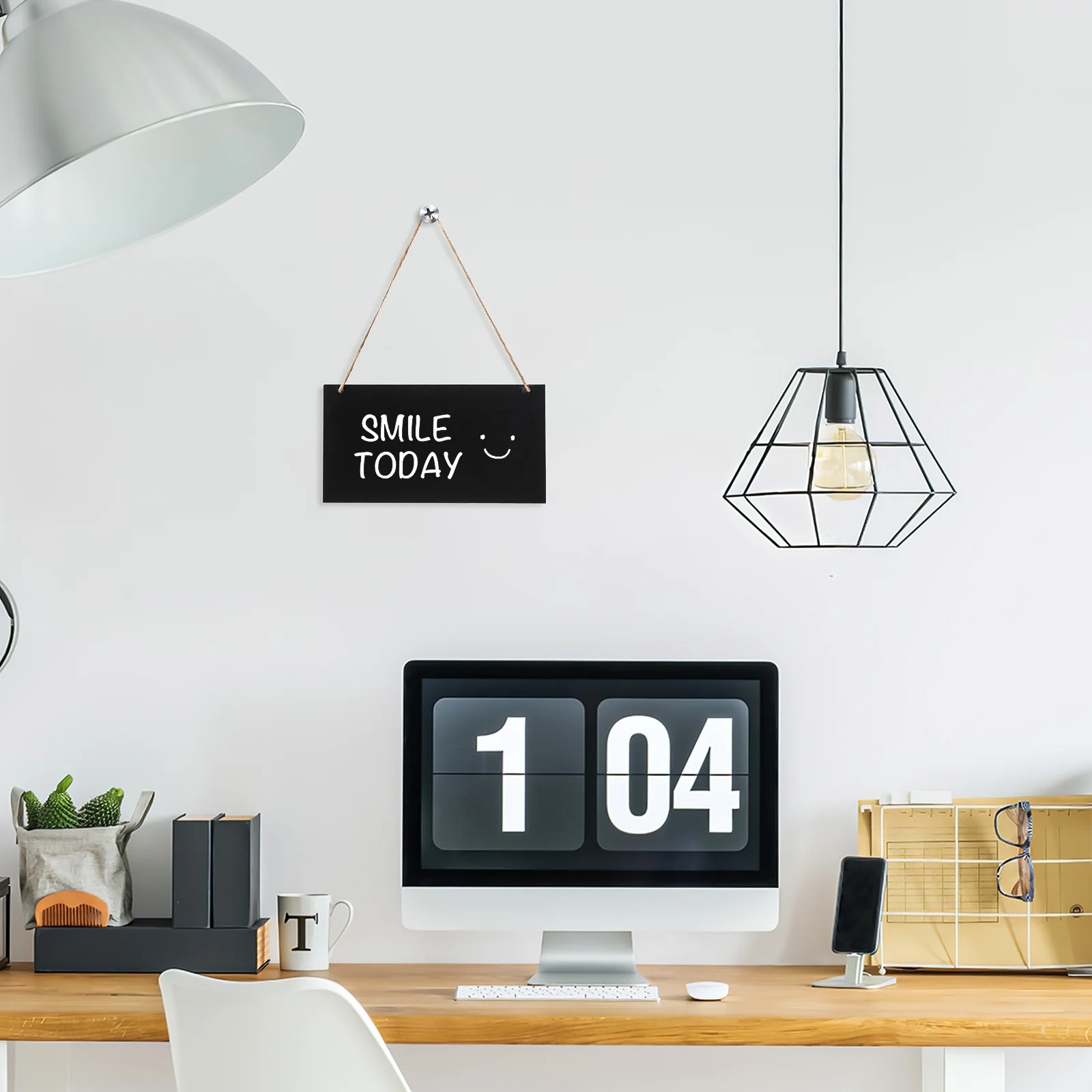 

Blackboard Wall Decor 26X14X0.5Cm Black Hanging Board For Message Display With Hemp Rope Erasable Chalkboards Blackboards