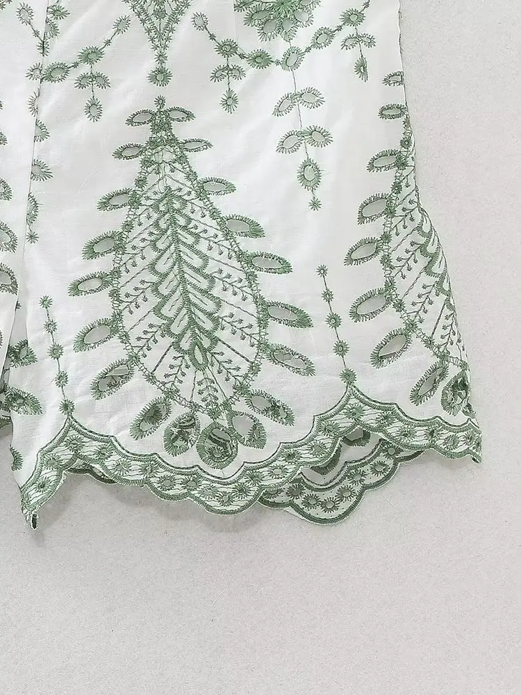 Dave & Di marocchino francese etnico Vintage Bermuda ricamo signore a vita alta sciolto Harem Shorts donna