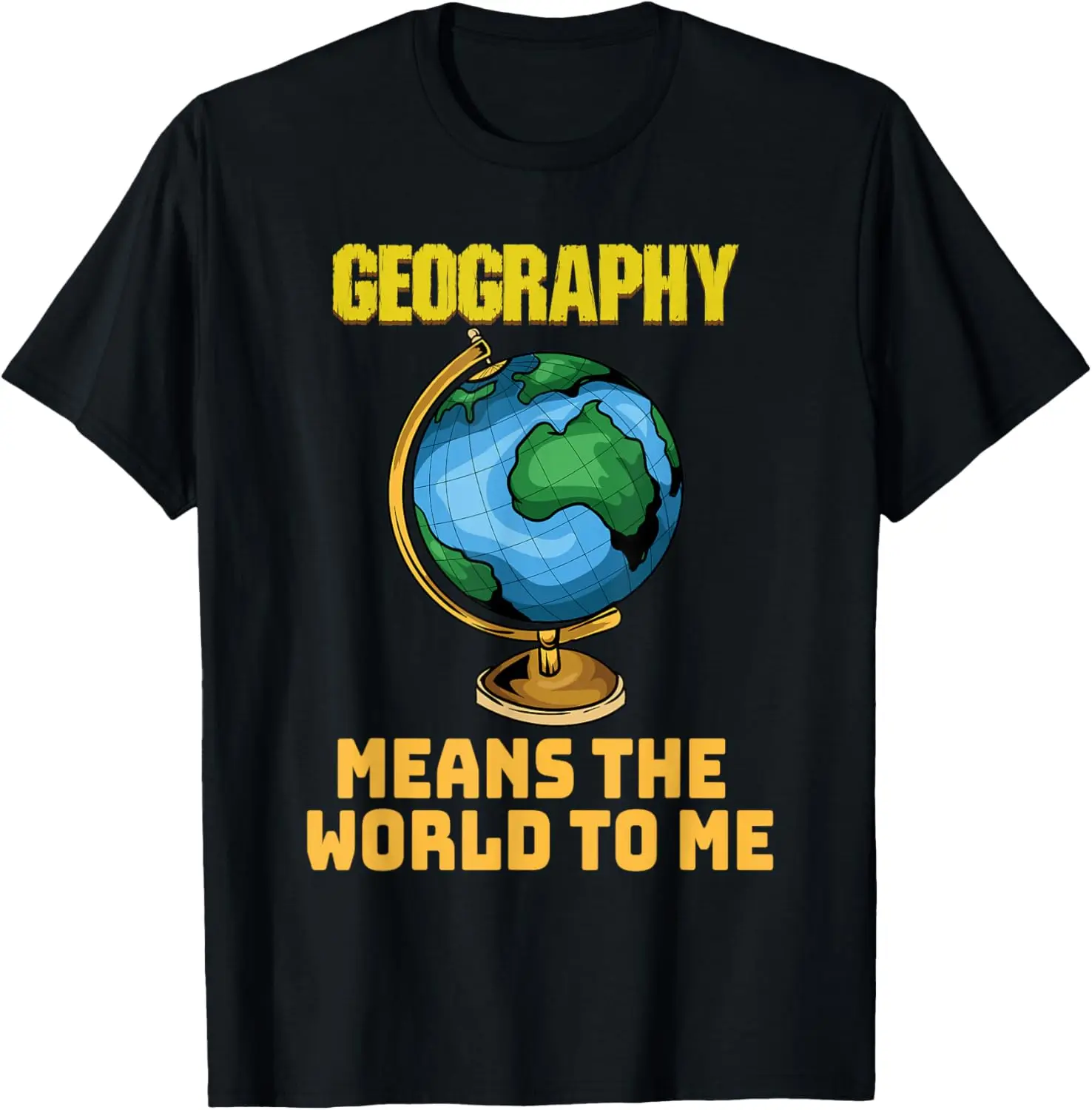 Géographie signifie le monde pour moi Globe imprimé graphique coton hommes col rond T-Shirt Shopping