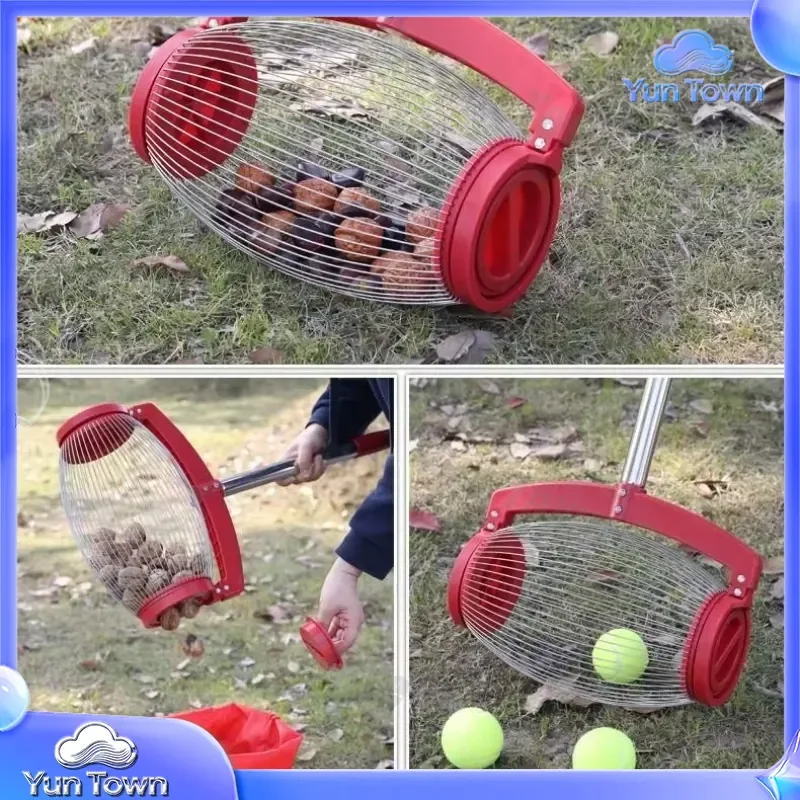 Multifunctional Long Handle Tennis Ball Collector for Walnut Fruit Picker Nut Gatherer Lawn Garden Tool Outdoor Sports