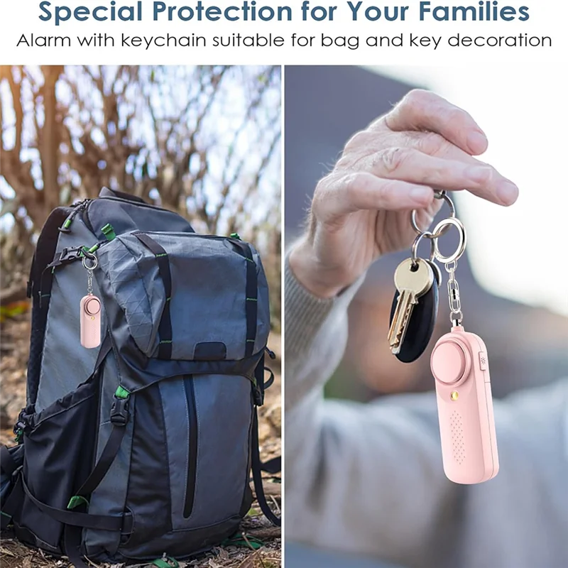 ABMF-Personal Alarm สําหรับผู้หญิง 130Db ไซเรน Loud สัญญาณเตือนภัยพวงกุญแจ LED Light ตํารวจได้รับการอนุมัติ Personal Safety Alarm