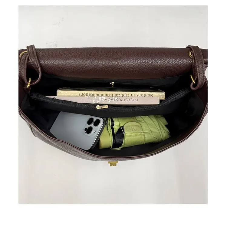 Bolso tipo cubo para mujer, diseño vertical de un solo asa, tapa abatible ancha, diseño sencillo y elegante, adecuado para adultos de 20 a 60 años.