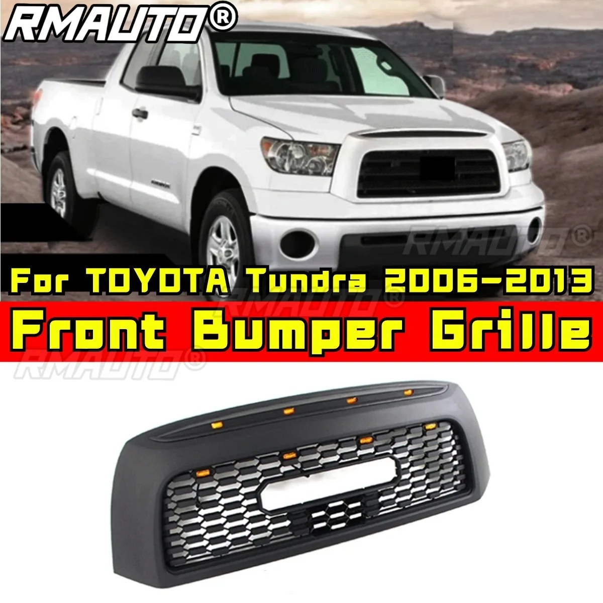 For TOYOTA Tundra Bumper Grill Racing Grills Car Front Grille Grillg Exterior Part For TOYOTA Tundra 2006-2013 Modification Part