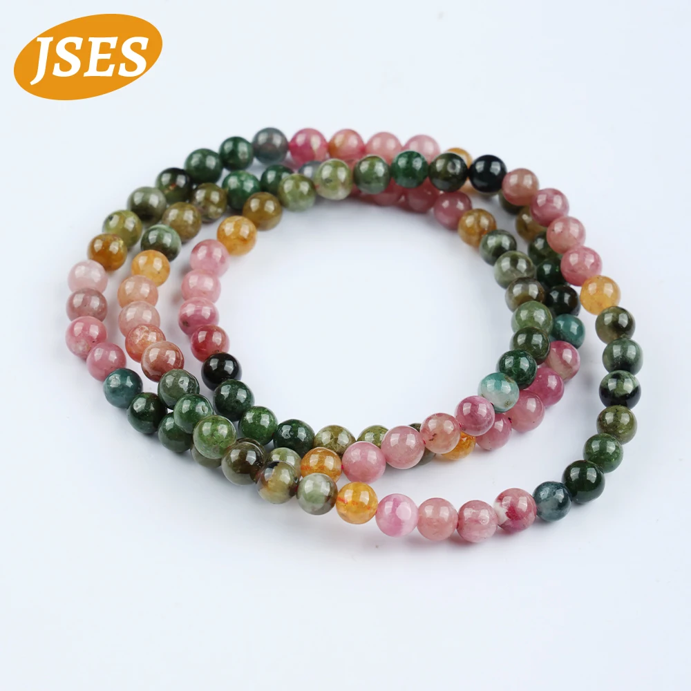 

A++ Natural 21inches Colorful Tourmaline Loose Spacer Beads for Jewelry Making Bracelet Necklace Craft DIY Gifts Accessories