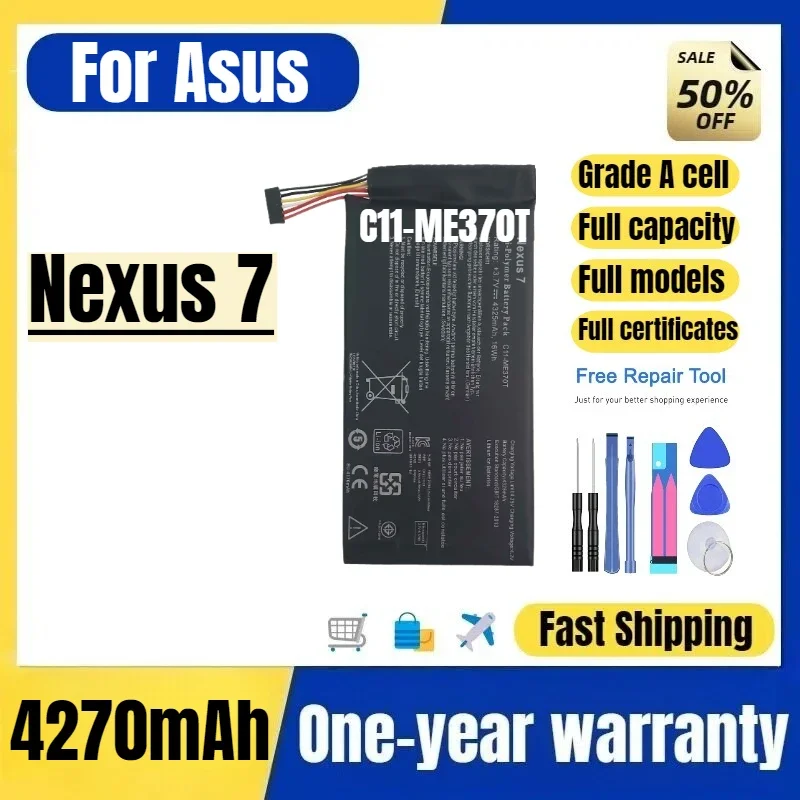 C11-ME370T for Asus Nexus 7 Tablet Battery High Quality High Capacity Battery Replacement Bateria Grade A Cell with Tools