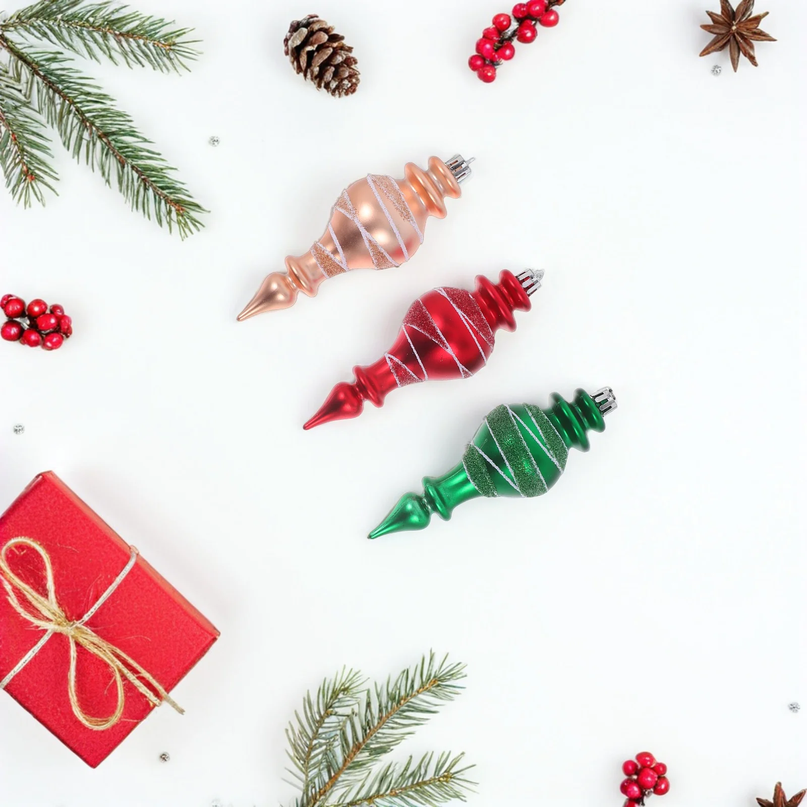 

9Pcs Shatterproof Christmas Tree Hanging Ornaments Unique Decorative Plastic Pendants Holiday Party Tree Decor