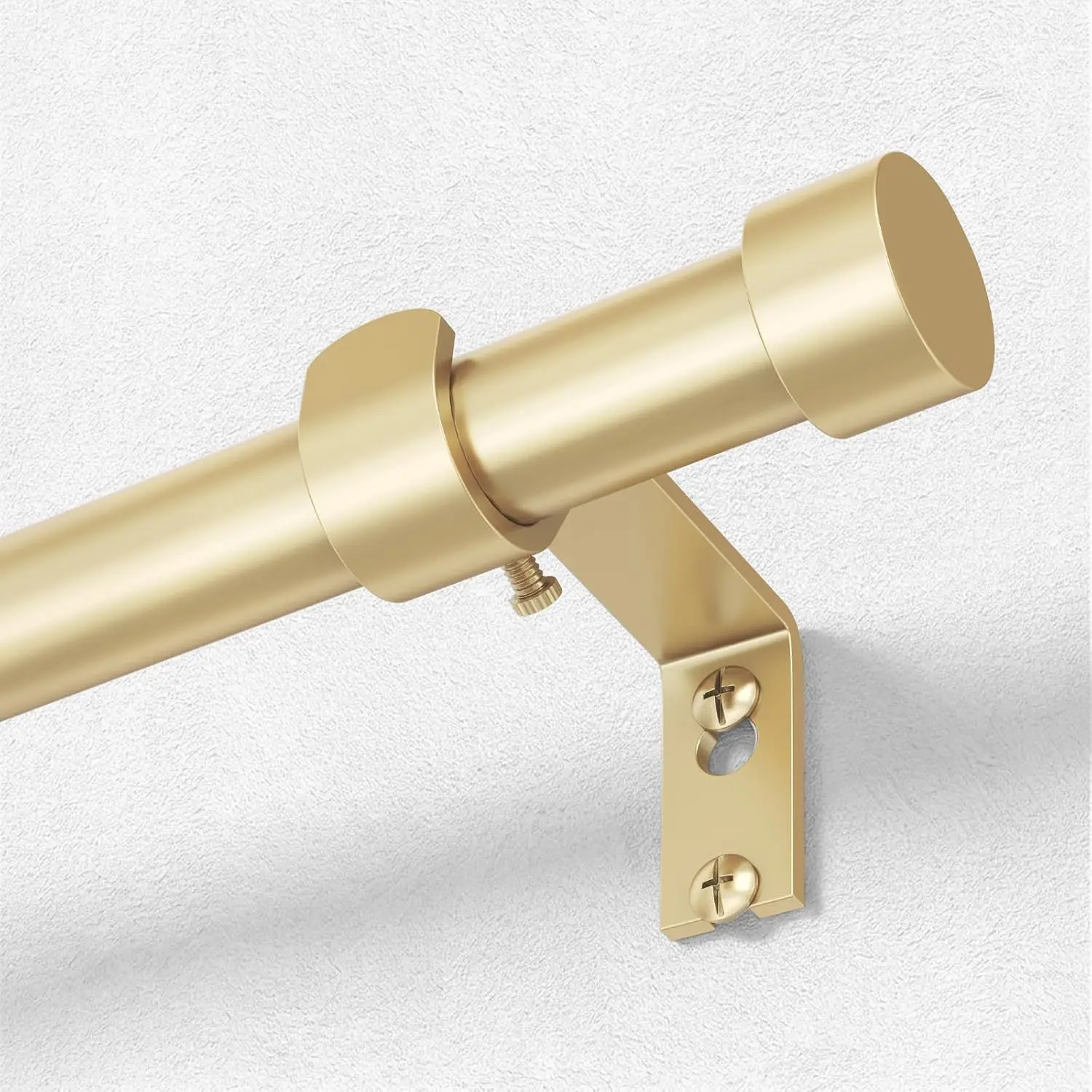 

Gold Curtain Rod 48-84 Inch Adjustable Heavy Duty Window Treatment with End Cap Finials, Telescopic Splicing Drapery Pole for