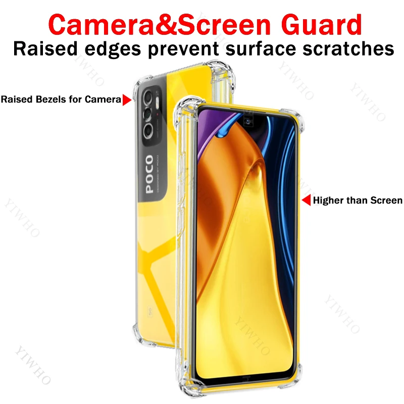 Doorzichtige Telefoon Hoesje Voor Xiaomi Poco M3 Pro 5G M2103k19pg Verdikte Transparante Case Voor Xiaomi M 3 Schokbestendige Anti-Kras Covers