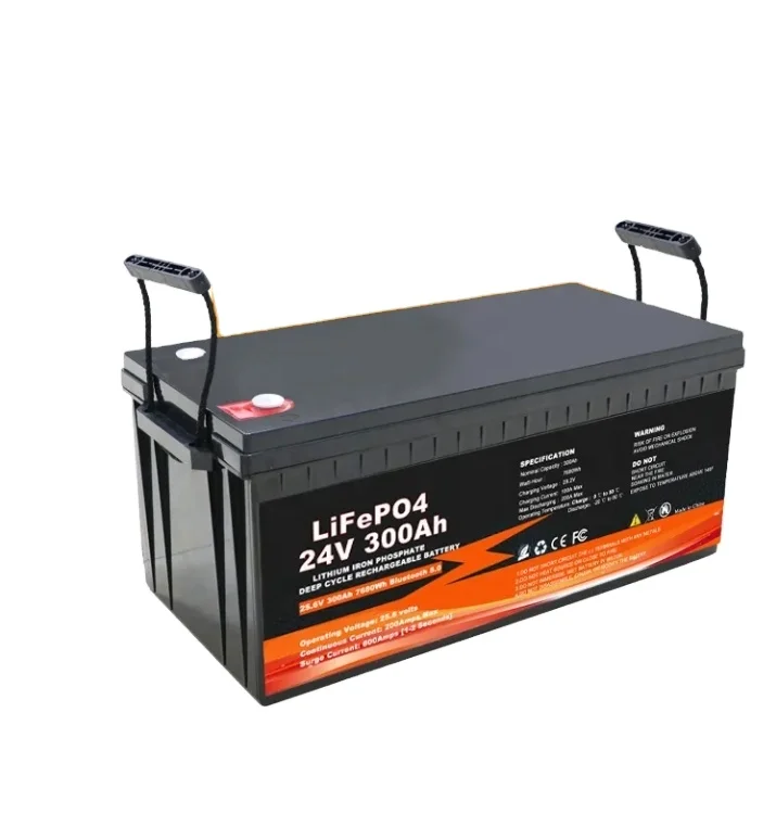 24V 300Ah LiFePO4 Battery Pack Deep Cycle Lithium Iron Phosphate Battery Built-in BMS Solar Storage For Off-Grid RV Home Backup