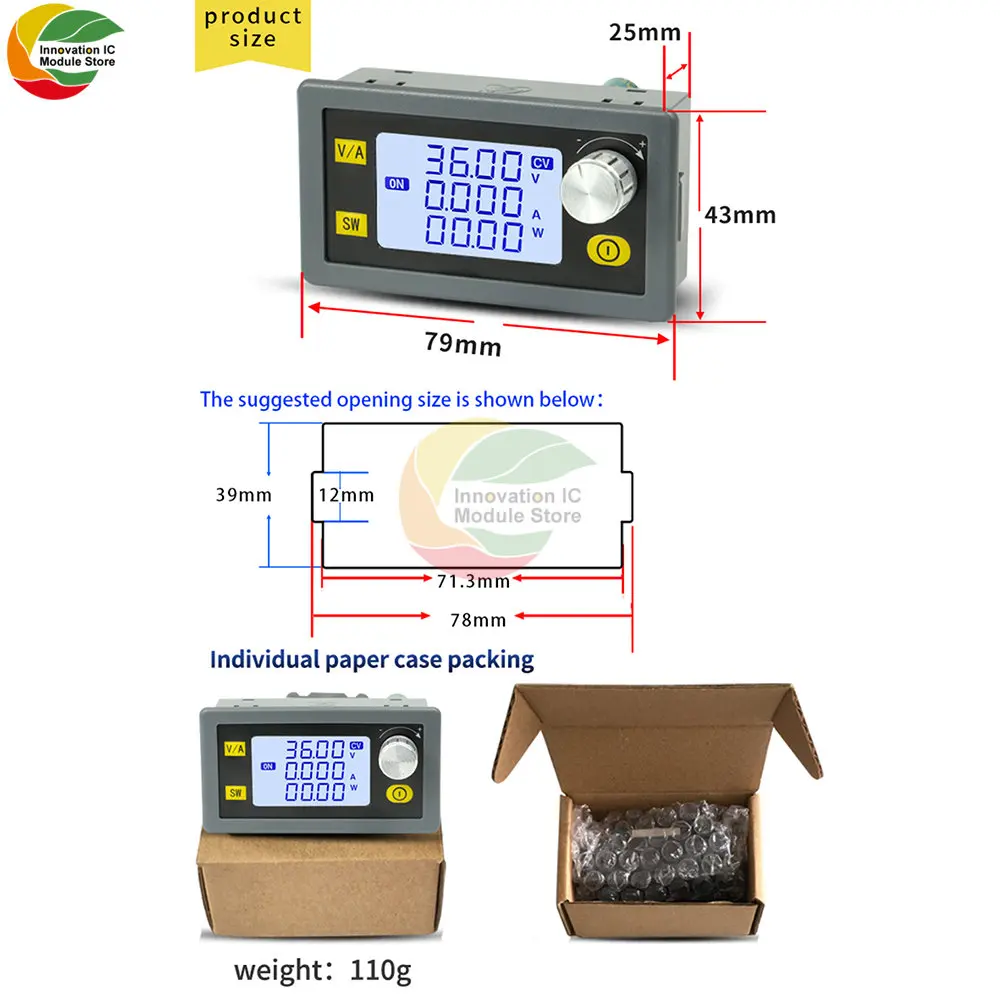 SK35CNC Buck-boost Adjustable DC Voltage Regulator 6-36V 80W Solar Charging Voltage Constant Current Power Supply Module