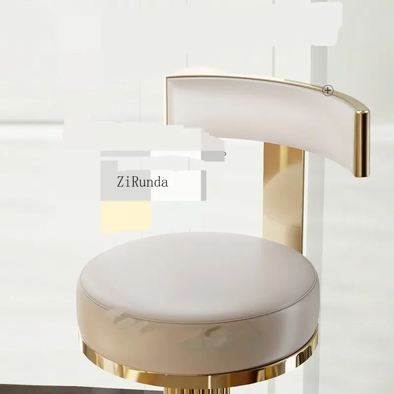 Sedia da bar nordica moderna leggera e lussuosa con sgabello alto per un sollevamento stabile della sedia con schienale