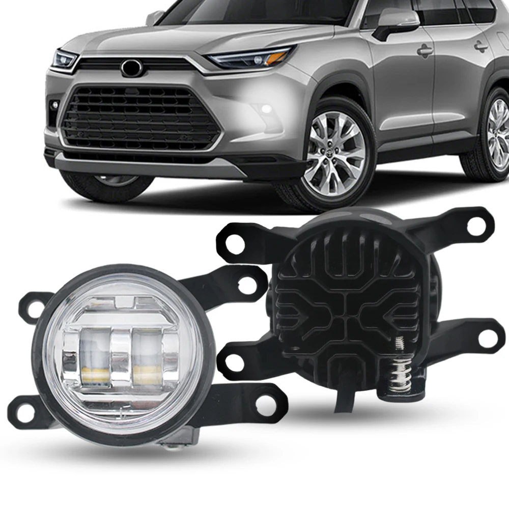 30W Replace LED Fog Lights For Toyota Grand Highlander 2024 2025 2026 2-Lenses Daytime Running Light Driving Front Car Foglamp