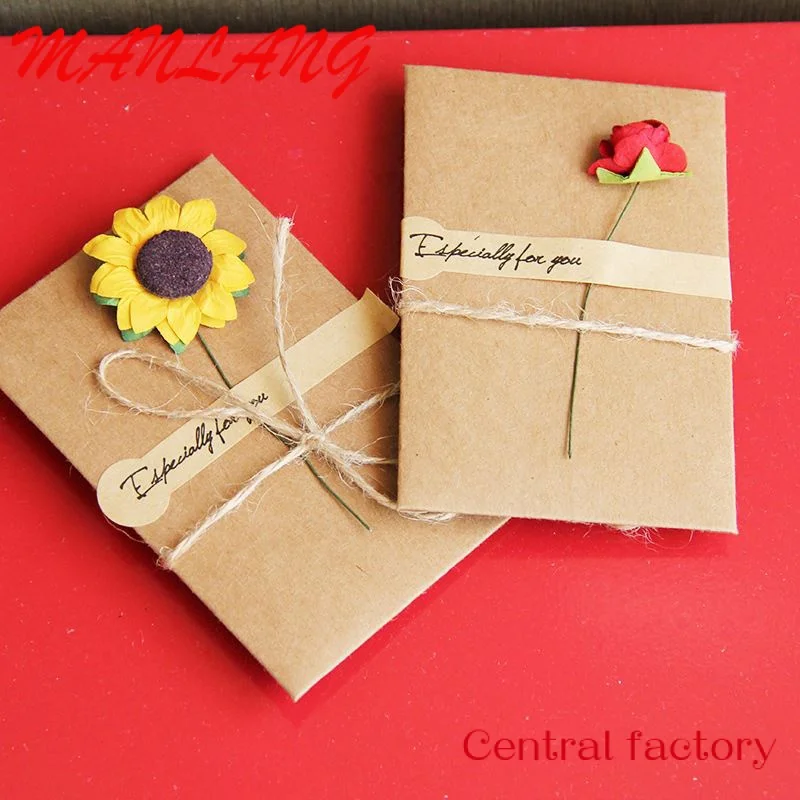 

Custom Custom Kraft Paper Birthday Cards Party Rustic Couture Wedding Invitation Card With Envelope