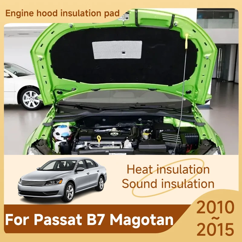 

For Volkswagen VW Passat B7 Magotan 2010 2011 2012 2013 2014 2015 Car Engine Hood Sound Mat Flame Retardant Mats Car Accessories