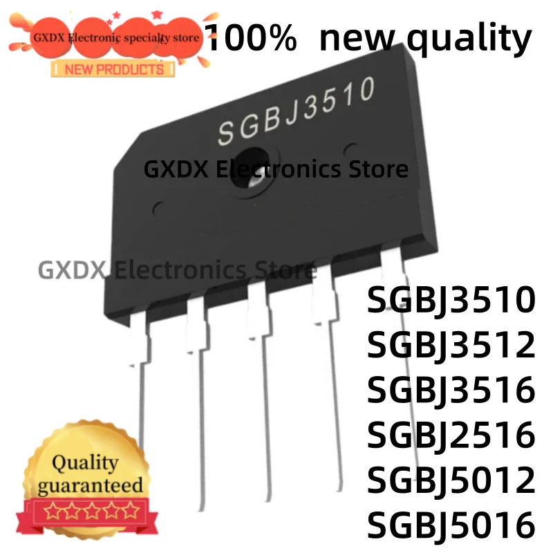 2-5-10Pcs 100% Quality SGBJ2516 SGBJ3510 SGBJ3512 SGBJ3516 SGBJ5012 SGBJ5016 Three-Phase Rectifier Bridge