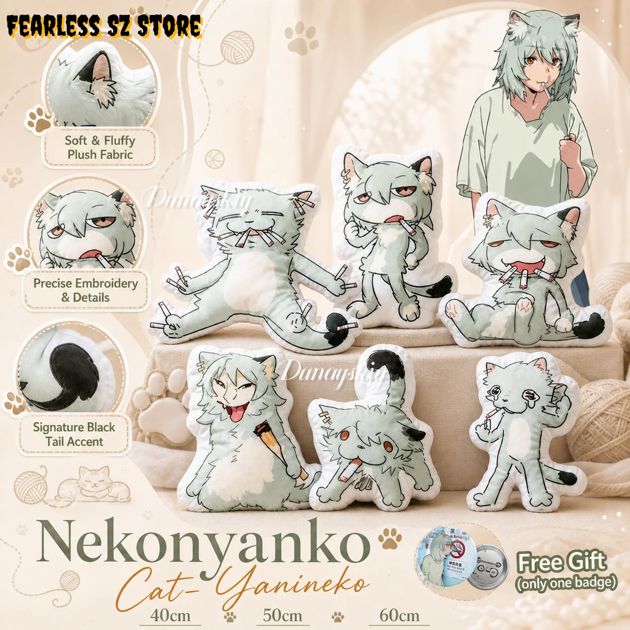 Home Decor Cat - Chainsmoker Cat Q Version Doll Cute