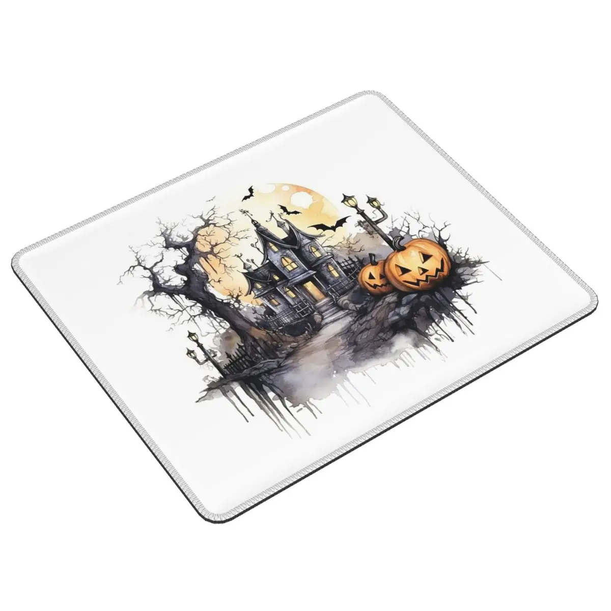 Halloween Witch Pumpkin Haunted House Ghost Mouse Pad Computer Keyboard Mouse Mat Gaming Laptop Desk Mat Office Table Mats