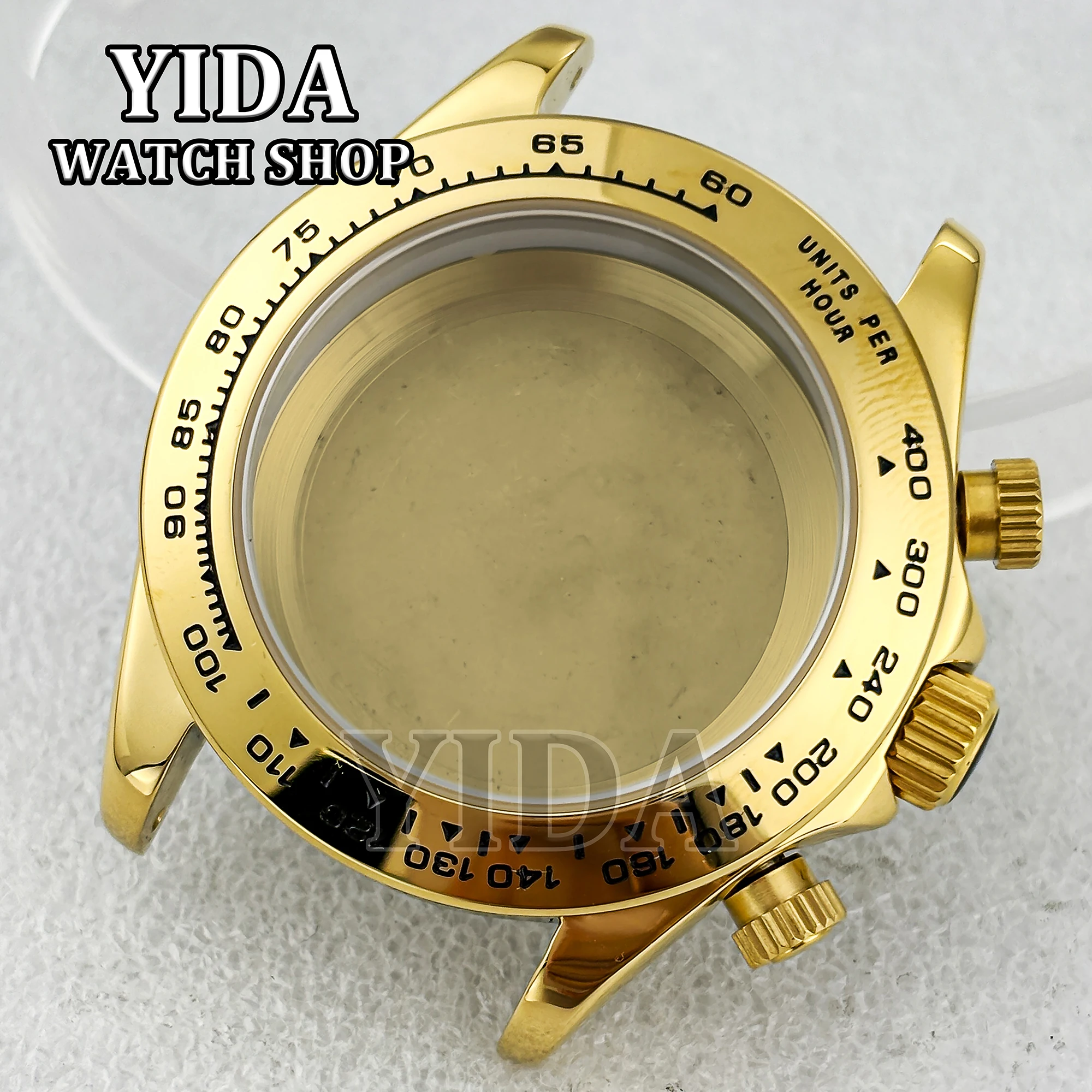 

High Quality Gold VK63 Watch Case Rubber Stainless Steel Band Men's Chronograph Quartz Watch for VK63 Movement Repair Tools