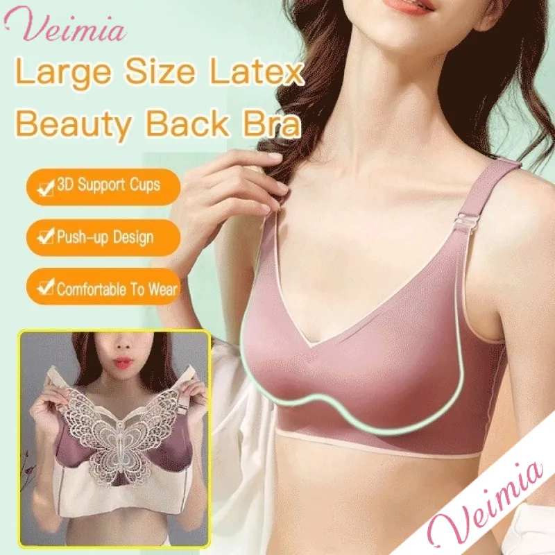 Veimia Sexy Seamless Bra Women’s Push-up Latex Bra wirless Comfort Bra Lingerie Nonmarking underwear