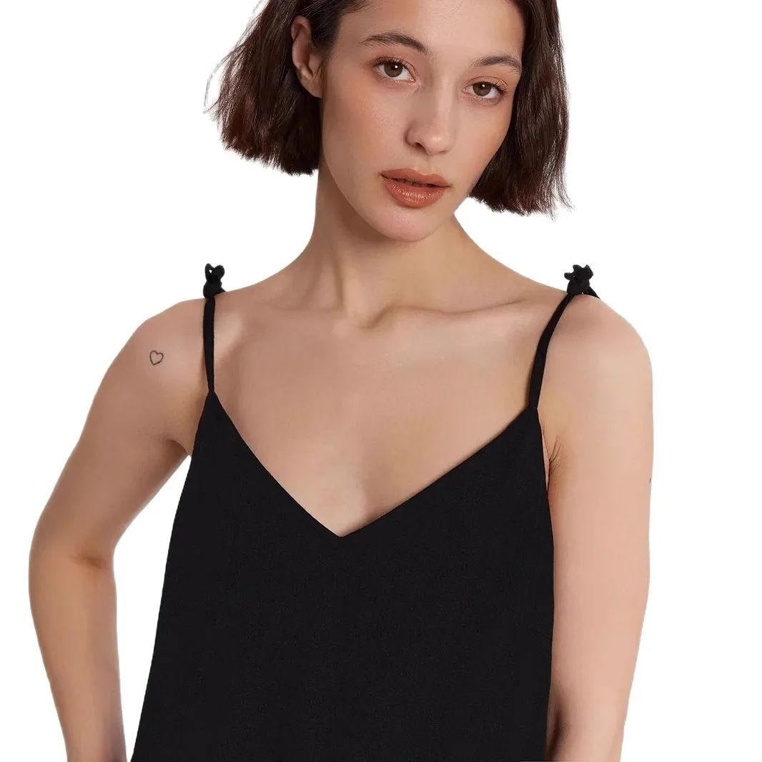 2026 zomer nieuwe dames satijn zijde cami-jurk slim fit v-hals minimalistische elegante midi-lengte feestcocktailjurk