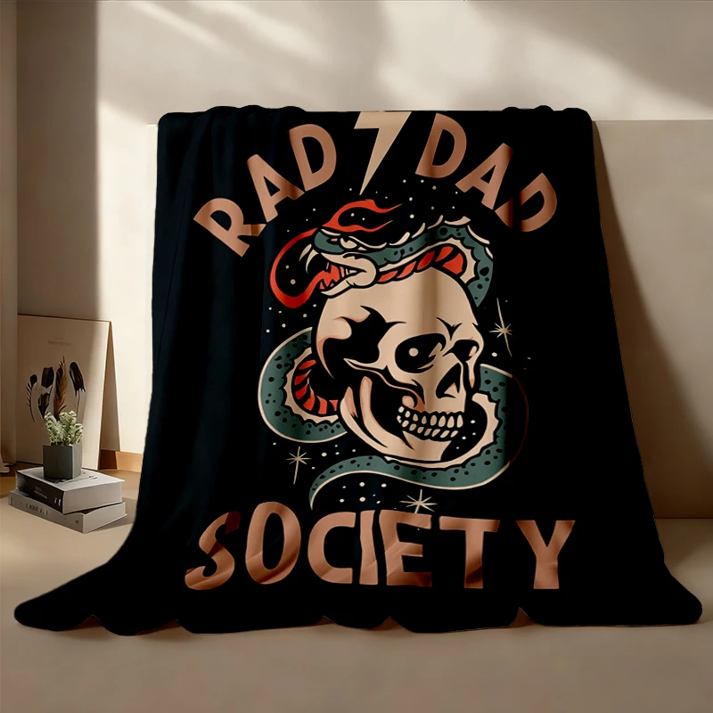 Rad Dad Society Comfy Blanket, Cool Dad Club, Life Flannel Blanket, First Fathers Day Present, of, Papa of, Gift